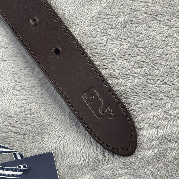 Vineyard Vines Belt Mens 52 Big leather Vineyard Whale Pink Silk Palm Beach $85 - Picture 10 of 12